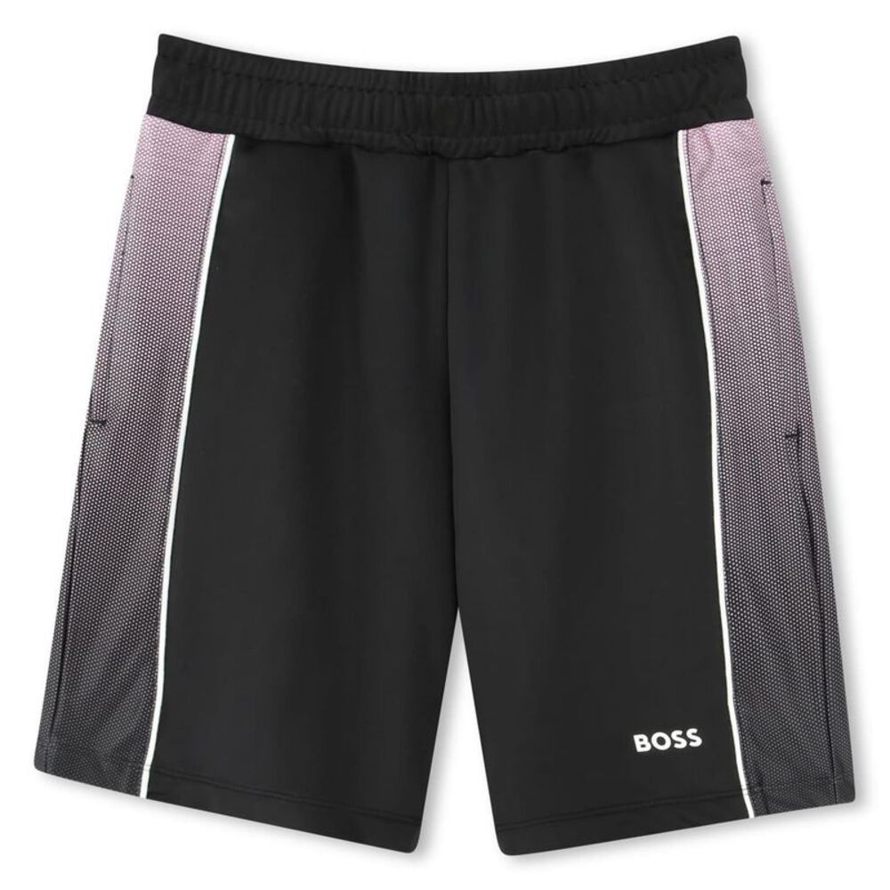 Boss Childrens/Kids Gradient Side Panels Relaxed Fit Shorts / Black